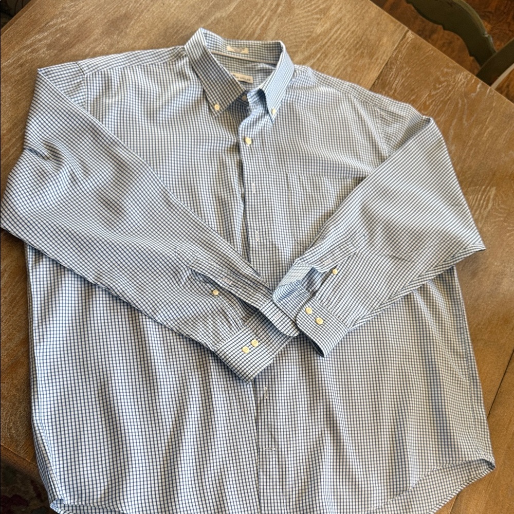 Peter Millar Light Blue Gingham Button-Down Shirt